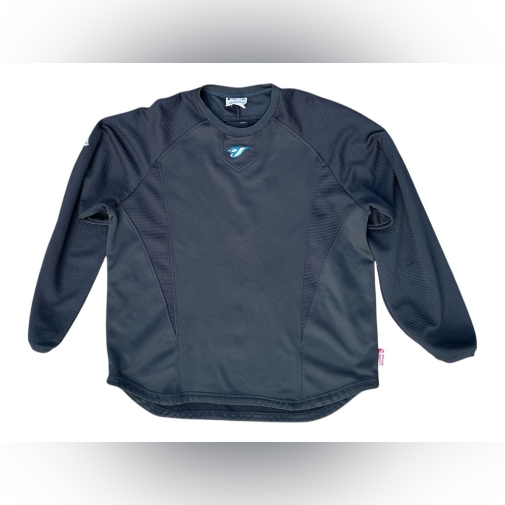 Men’s Large Retro Toronto Blue Jays Majestic Pull Over Sweater Jacket MLB